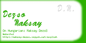 dezso maksay business card